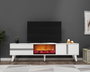 Hanah Home Vania Fireplace - Blanco, Plata